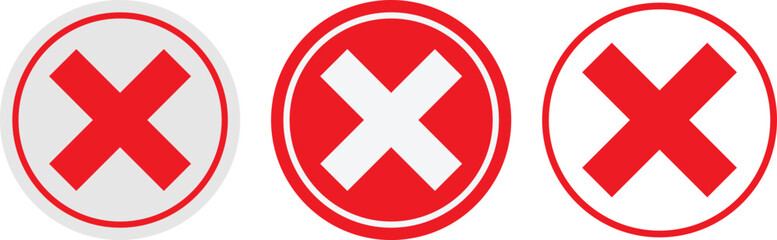 Fototapeta premium Red prohibitory signs with cross markings