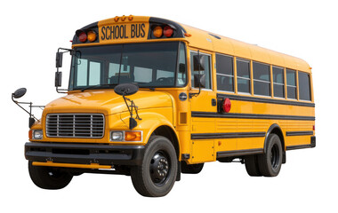 Yellow school bus yellow bus vehicle isolated on a transparent background