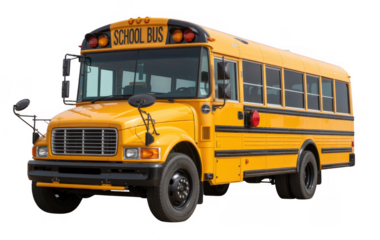 Yellow school bus yellow bus vehicle isolated on a transparent background