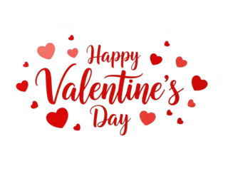 Happy valentine's day isolated on transparent background