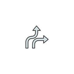 Fototapeta premium Arrows diverging in different directions on a simple graphic illustration