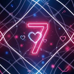 Neon Glowing Heart Sign, Vibrant Romantic Neon Light, Colorful Night Love Symbol, Modern Urban Night Background