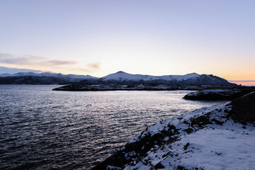 Atlantic Ocean Road at sunset over the ocean, Norway © Mylifeontopdm