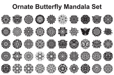 Ornate Butterfly Mandala Set