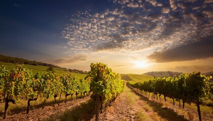 Fototapeta premium Vineyard Full Of Grapes