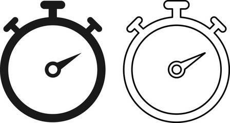Obraz premium Minimalist stopwatch icon set