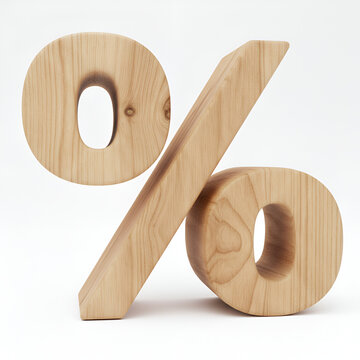 Symbole pourcentage en bois