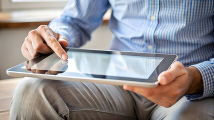 businessman using digital tablet
