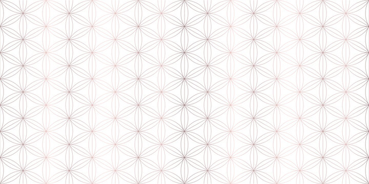 Seamless rose gold sacred geometry vector background