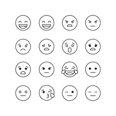 Black and white emoticon faces expressions emotions