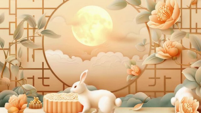 Video Group of rabbits admiring a decorated cake
