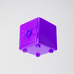 Safe box icon isolated over white background. 3D rendering.