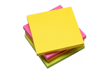 Stack of colorful sticky notes stack of sticky notes isolated on a transparent background