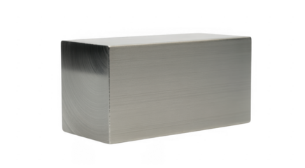 Brushed Metal Cube silver isolated isolated on a transparent background