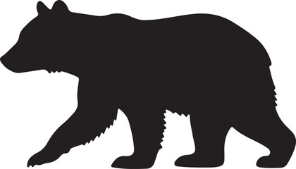Bear Silhouette Vector &ndash; Wild Animal Black Icon, Logo & T-Shirt Design