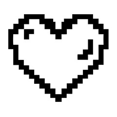 Obraz premium Pixel art heart shape on white background