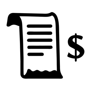 Invoice or receipt document with dollar sign
