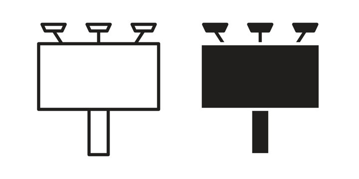Billboard icon suitable. Simple outline and solid style icon EPS10