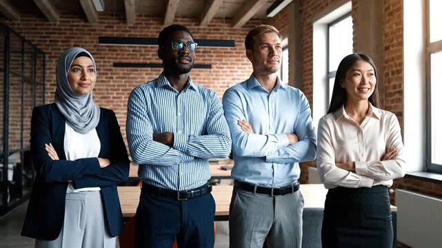 Diverse business team in office.
