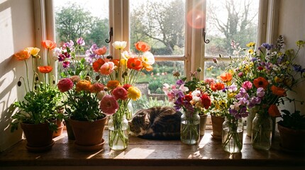 flowers in the window