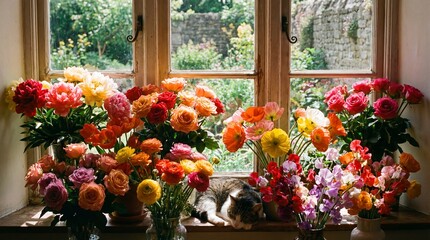 flowers in the window