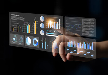 Explore a modern data management dashboard featuring interactive graphs and charts, perfect for enhancing business analytics and performance monitoring. Gantry