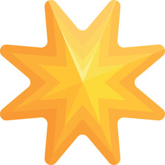 Naklejka premium Golden eight pointed star glowing with intense light, radiating brilliance and capturing attention