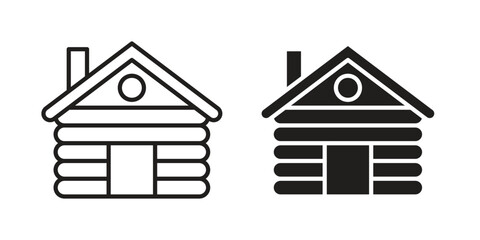 Cabin icon suitable. Simple outline and solid style icon EPS10