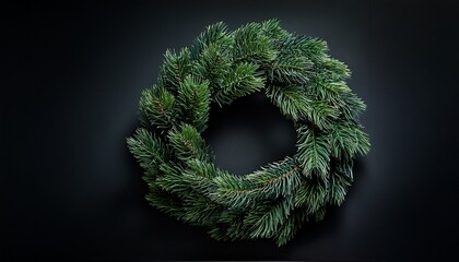 Beautiful Christmas Wreath Made Of Fresh Green Fir Branches