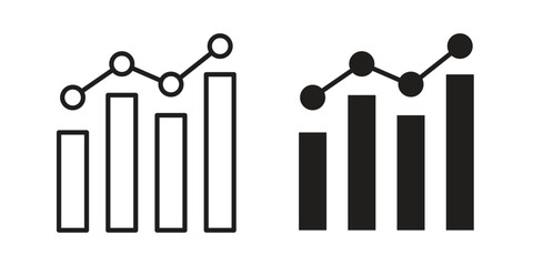 Chart icon suitable. Simple outline and solid style icon EPS10