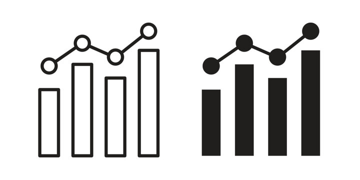 Chart icon suitable. Simple outline and solid style icon EPS10