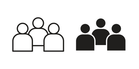 Fototapeta premium Community icon suitable. Simple outline and solid style icon EPS10
