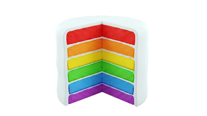 Rainbow Layer Cake Slice