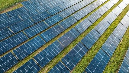 Green field with clean photovoltaic system © AlexGo
