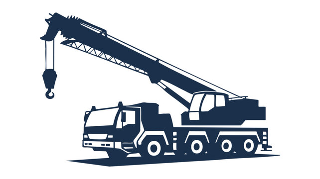 Modern crane truck vector illustration