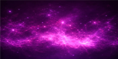 An abstract cosmic universe background featuring a purple starry sky with a bright nebula and deep blue starfield in the dark outer space galaxy © alien
