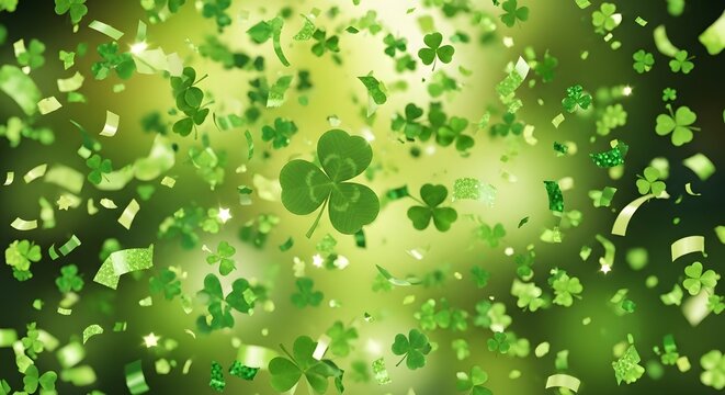St patrick's day shamrocks and green background for irish celebrations