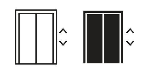 Elevator icon suitable. Simple outline and solid style icon EPS10 © ramsey