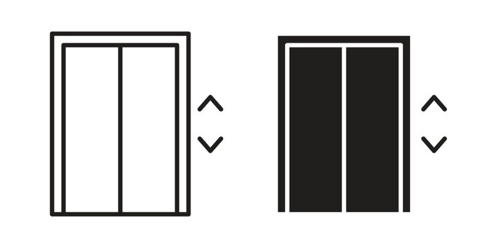 Elevator icon suitable. Simple outline and solid style icon EPS10
