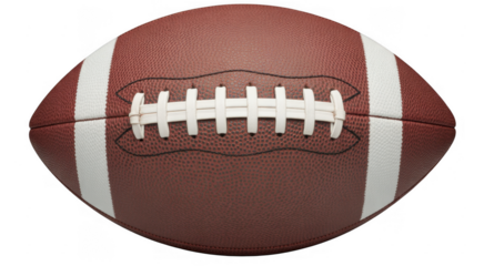 American football with white laces sport game isolated on a transparent background