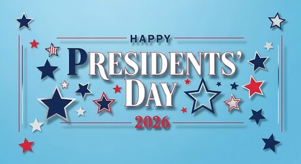 Celebrating presidents' day 2026 with patriotic stars