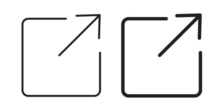 External link icon suitable. Simple outline and solid style icon EPS10