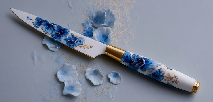 decent black color knife background with perfect stone binding on the background abstract new art design for the black knife wallpaper 