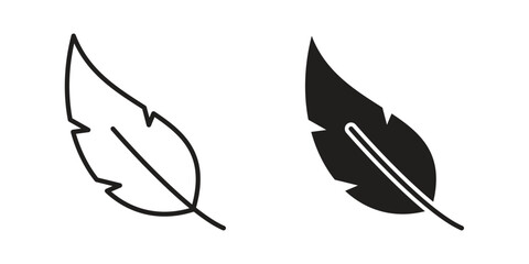 Fototapeta premium Feather icon suitable. Simple outline and solid style icon EPS10