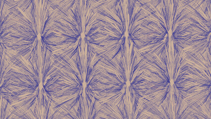 Seamless blue knitting wool texture design featuring a vintage floral pattern with pink and purple textile ornaments on a decorative fabric backdrop