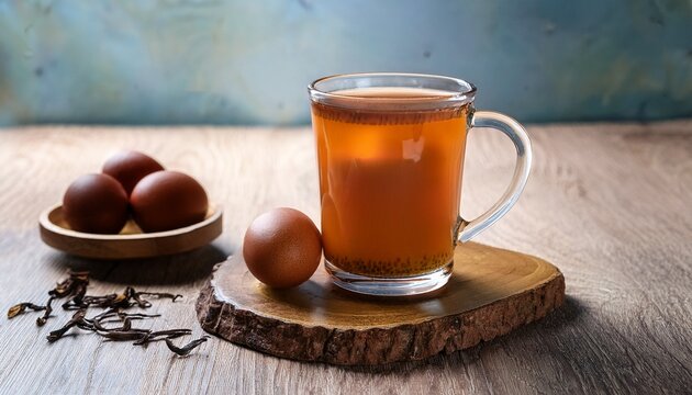 A Glass Of Traditional Drink For Stamina Or Energy Drink With Eggs And Tea Teh Talua Or Teh Telor Is A Tea Beverage From West Sumatra The Tea Is Unique Because Of The Use Of Egg Yolk