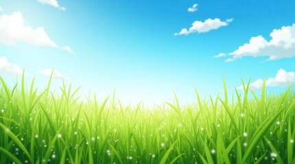 Fototapeta premium green grass and blue sky