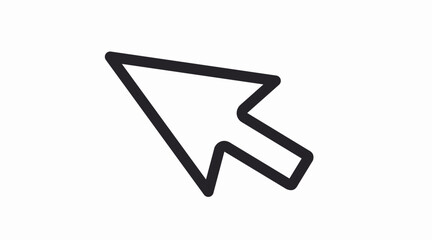 Minimal black and white mouse cursor arrow vector icon designed for user interfaces, websites, apps, and digital products. Clean, scalable, and ideal for UI/UX design, navigation elements, buttons, an