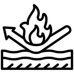 Fireproof Material icon in Line Style