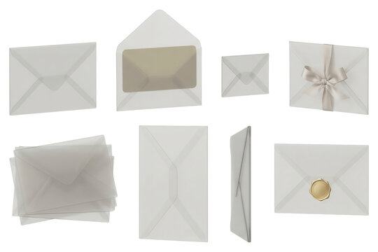 Elegant Translucent Envelopes Collection: Mockups for Invitations and Cards